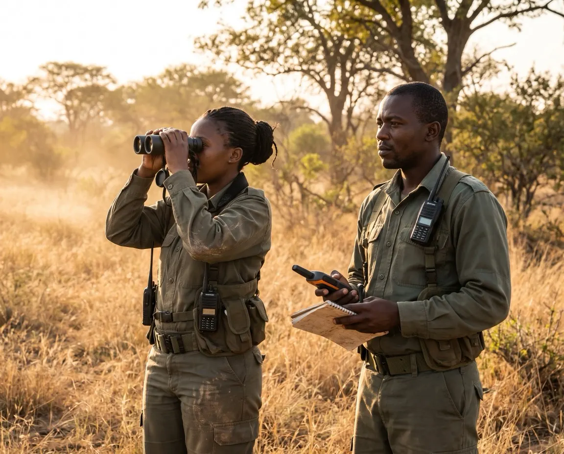 A field ranger team on patrol monitoring the Greater Kruger landscape