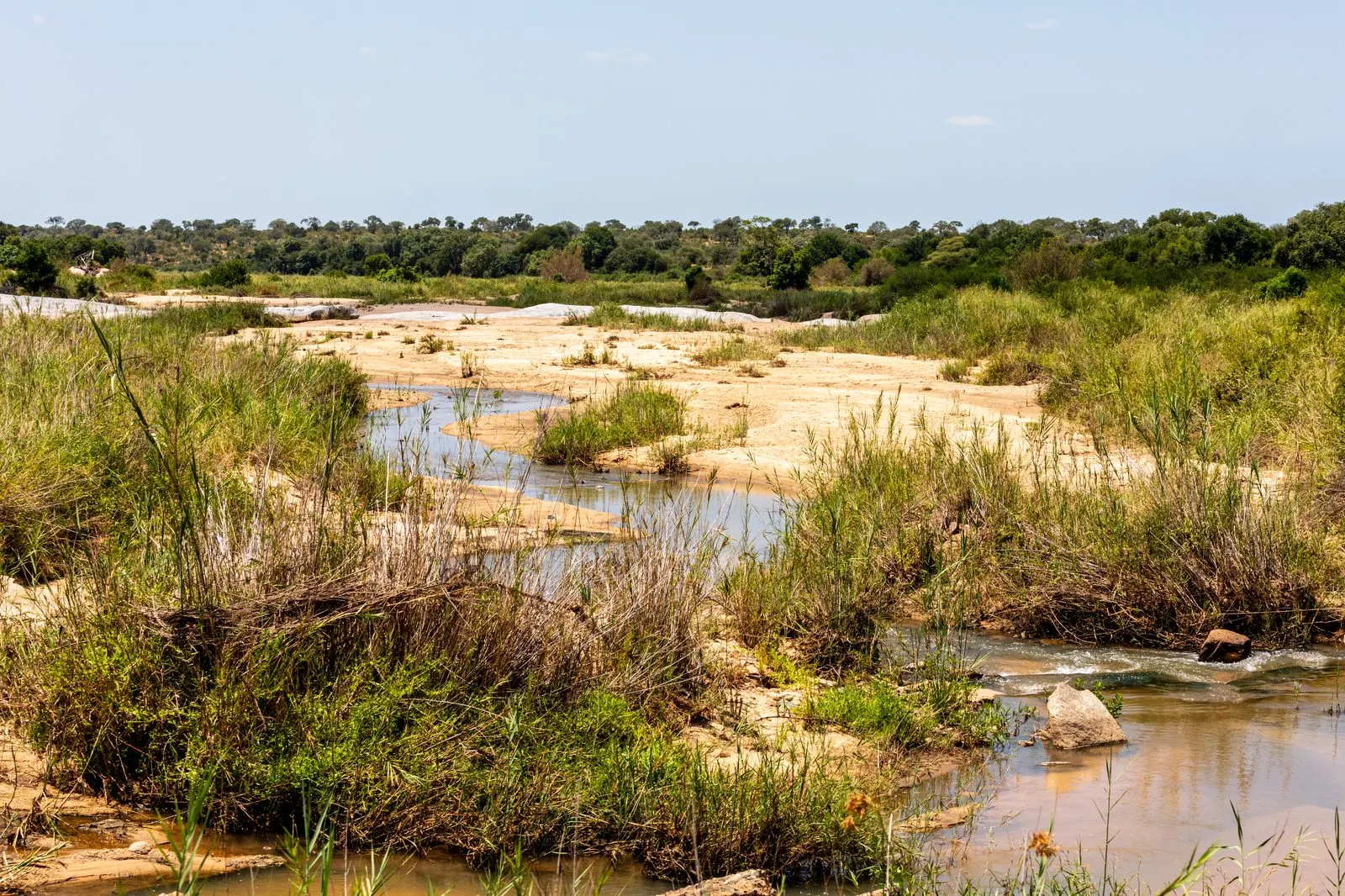 The Sand River winding through the Kruger landscape